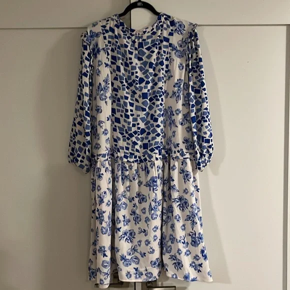 Tolani - Midi Dress, Long sleeves (Blue, Light Blue & White), 3X NWT - Picture 2 of 9
